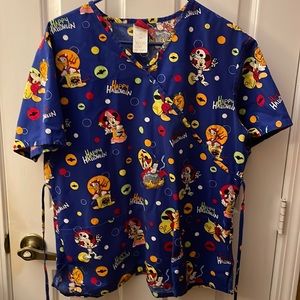 Halloween scrub top